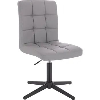 Kosmetické křeslo ekokůže Vestland na černém kříži - šedé