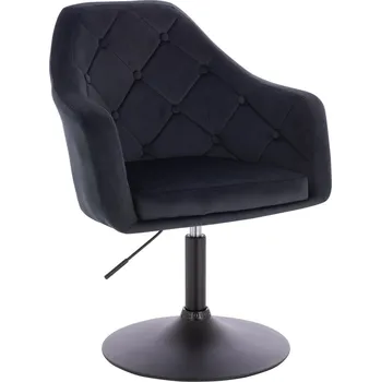 Otočné křeslo Hamar velur na černém talíři - černé