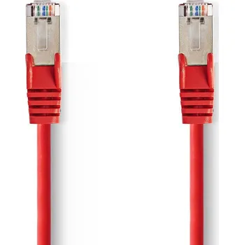 Síťový kabel Nedis síťový kabel SF/UTP CAT5e, zástrčka RJ45 - zástrčka RJ45, 15 m, červená (CCGP85121RD150)