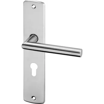 Dveřní kování ACT SERVIS ACT - Tipa HR renovační štít Provedení: PZ (vložkový zámek), Povrch: IN - nerez, Rozteč: 90 mm