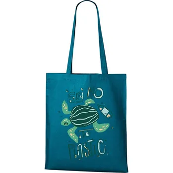 Plátěná taška Stop plastům!, Barva Petrolejová, Velikost 40×45 cm, Canvas Nákupní taška Bezvatriko.cz 1737