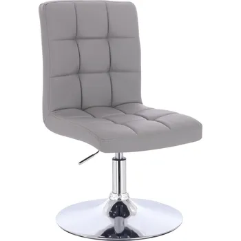 Kosmetické křeslo ekokůže Vestland na stříbrném talíři - šedé