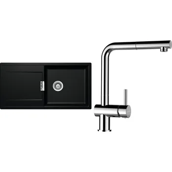 Granitový dřez Set Schock S9-9 (dřez Mono D-100L Magma + baterie Epos.120 Chrom)