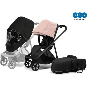 Kočárek Thule Shine Misty Rose on Black 2023 + korba + ochrana proti slunci/dešti Thule