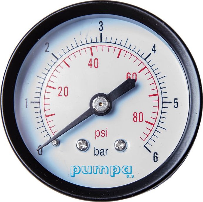 PUMPA RF50 G1/4" 0-6bar manometr zadní připojení /logo Pumpa/