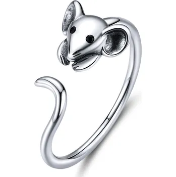 Prsten Elenys stříbrný prsten nastavitelný Roztomilá myška Velikost: Nastavitelná 52-60 mm
