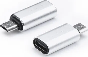 Datové redukce Adaptérová nabíječka USB-C - microUSB stříbrná
