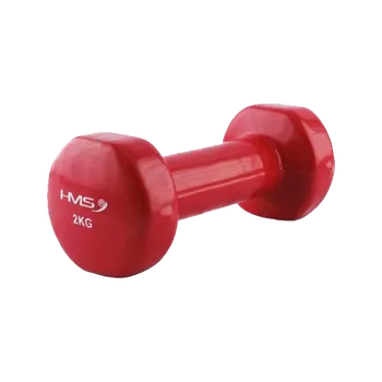 HMS Litinová činka pokrytá vinylem červená - 2kg