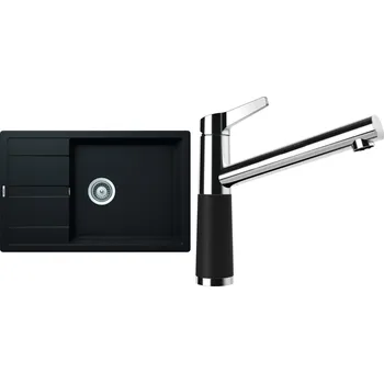 Granitový dřez Set Schock S19-6 (dřez Manhattan D-100LS Nero + baterie SC-510 Nero)