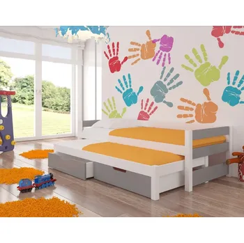 Postel ArtAdrk Dětská postel s přistýlkou FRAGA | 90 x 200 cm Barva: bílá / šedá