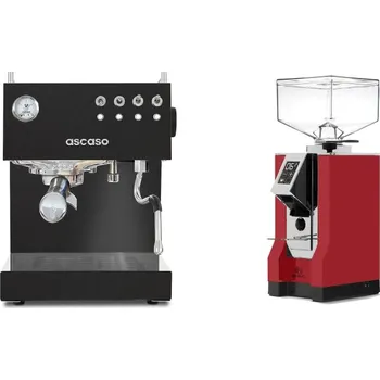 Kávovar Ascaso Steel DUO, Black + Eureka Mignon Bravo, CR ferrari red