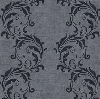 Tapeta Vliesové tapety na zeď ornamenty černé na šedém podkladu