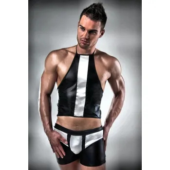 Dámské erotické body Passion Pánský komplet 018 , Velikost - Barva : L/XL - Bílo-Černá