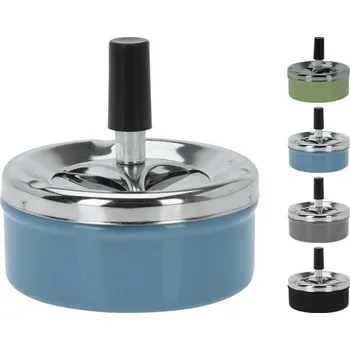 Popelník Popelník zatlačovací nízký kovový, mix barev