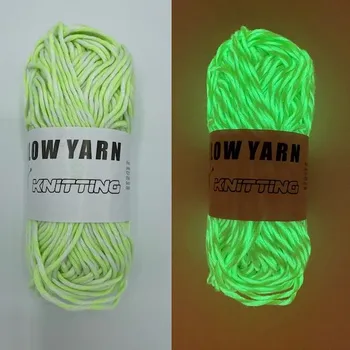 Glow in dark - svítící příze žíhaná jarní zelená