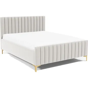 Postel Eka Čalouněná postel SUTRA+ 140x200 cm Barva látky Trinity: (2301) Krémová bíla, Úložný prostor: Bez úložného prostoru