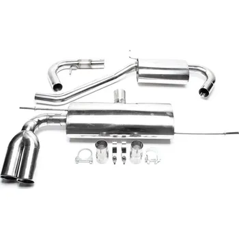 Výfukový systém TA Technix sportovní nerezový catback výfuk VW Golf V htb (1K, 04-08) kromě 4Motion, 2x 76 mm rovná nerezová koncovka s pertlem