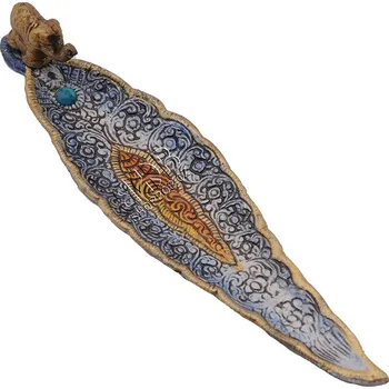 Vonná tyčinka Stojánek na vonné tyčinky - list kov Slon barevný modrý