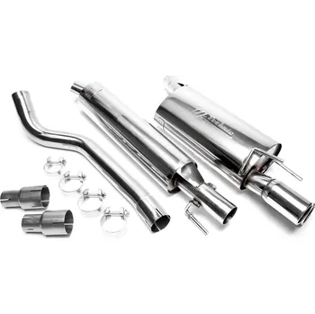 Tlumič výfuku TA Technix sportovní nerezový catback výfuk Opel Corsa B (S93, 93-00), 2x 76 mm rovná nerezová koncovka s pertlem