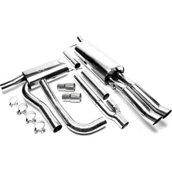 Výfukový systém TA Technix sportovní nerezový catback výfuk Audi A4 (B5, 95-01) sedan + Avant kromě Quattro, 2x 76 mm DTM zahnutá nerezová koncovka bez pertlu