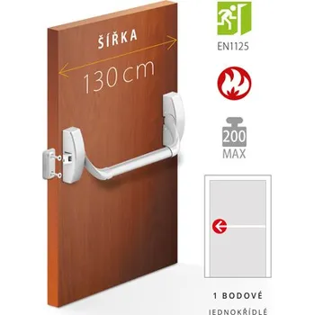 ACT SERVIS ACT - Panikové kování PH 2000 1-bodové do 1300mm požární