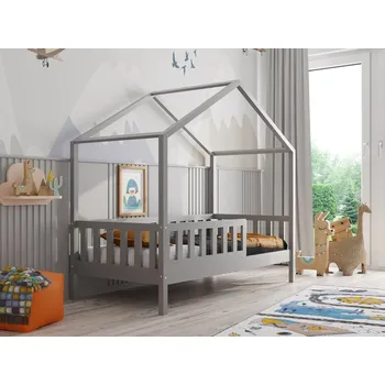 Dětská postýlka Domečková postel Emily 2 se snímatelnou zábranou - 90 x 200 cm