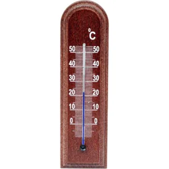Domácí teploměr Teploměr pokojový vnitřní dřevěný 15,5 cm KLC