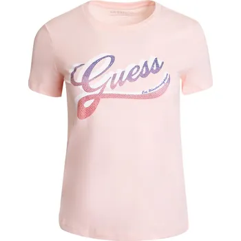 Dámské oblečení GUESS DÁMSKÉ TRIČKO T-SHIRT SS CN SHADED LOGO TEE PINK W3GI34I3Z14 G65T Velikost: XS
