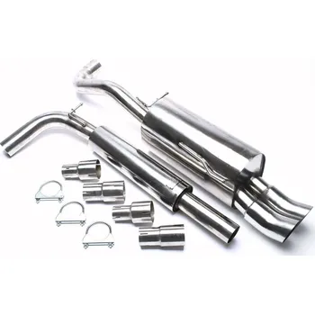 Výfukový systém TA Technix sportovní nerezový catback výfuk Seat Arosa (6H, 97-04) 1.0 8V / 1.4 8V, 2x 76 mm DTM zahnutá nerezová koncovka bez pertlu