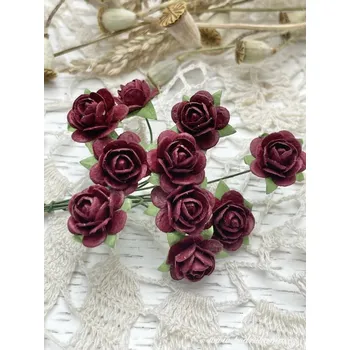 Svatební dekorace Sapaimport Růžičky midi - vínová Množství: balení 100 ks