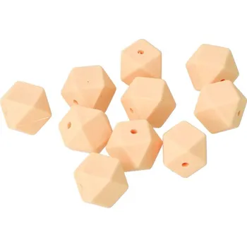 Příze Silikonový korálek hexagon 14mm Vanilkový (Silikonový korálek hexagon 14mm Broskvový)