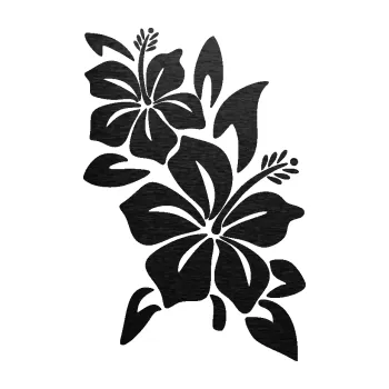 Samolepící dekorace SAMOLEPKA Květina dekor 033 pravá ibišek (63 - škrábaný kov černý) NA AUTO, NÁLEPKA, FÓLIE, POLEP, TUNING, VLASTNÍ TEXT, TISK, AUTOSAMOLEPKY.cz, POLEPY, OBRÁZEK, LOGO, SAMOLEPKY