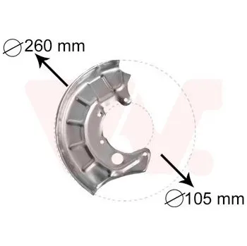 Brzdový kotouč Ochranný plech proti rozstřikování, brzdový kotouč VAN WEZEL 5880372