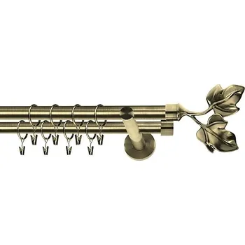 Garnýž Kovové garnýže dvouřadé moderní 16 a 16mm - mosaz