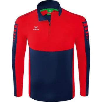 Chlapecká mikina ERIMA SIX WINGS MIKINA 1/2 ZIP - DĚTSKÁ - Tmavě modrá, Červená - velikost 128