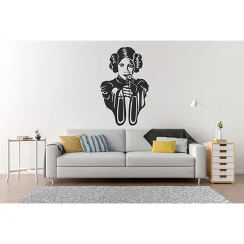 Samolepící dekorace Lepy.cz Samolepka na zeď Star Wars - Princezna Leia Velikost (šířka x výška): 73x120cm, Barevná varianta: Světle zelená