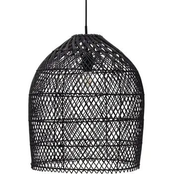 Černé ratanové stínidlo Kave Home Domitila 44 cm