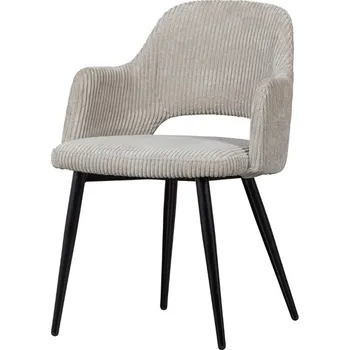 Jídelní židle WOOOD Šedá manšestrová jídelní židle Ferdie