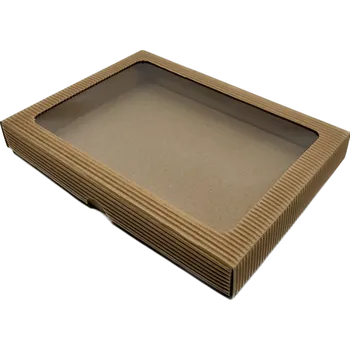 Krabička na výslužku Dárková krabička s průhledným okénkem 19x14,5x3,5 cm