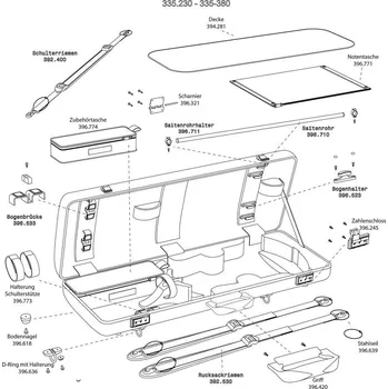 Housle GEWA Made in Germany Dvojité pouzdro pro housle Idea 3.3Kožená rukojeť ( údaj o barvě ) 844