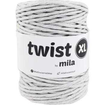Příze MILA macramé šňůra TWIST XL 5mm Šedá jasná