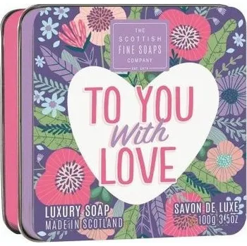 Mýdlo The Scottish Fine Soaps tuhé mýdlo na ruce To you with Love 100g v plechové dóze Magnolie