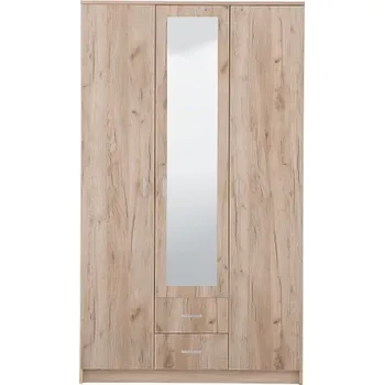 Šatní skříň Kombinovaná skříň se zrcadlem 3D Nerea - dub šedý