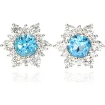 Zlatnictví Helios Diamantové náušnice s Topazem