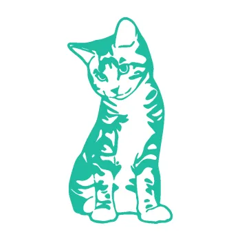 Samolepící dekorace Koťátko 006 levá (25 - tyrkysová) SAMOLEPKA NA AUTO, NÁLEPKA, FÓLIE, POLEP, TUNING, VLASTNÍ TEXT, TISK, AUTOSAMOLEPKY.cz, POLEPY, OBRÁZEK, LOGO, 3D STICKERS