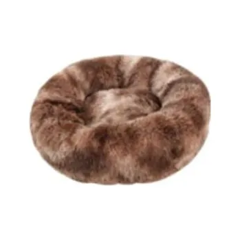 Pelíšek pro psa animALL Pelíšek plyš kulatý hnědý žíhaný 70 cm