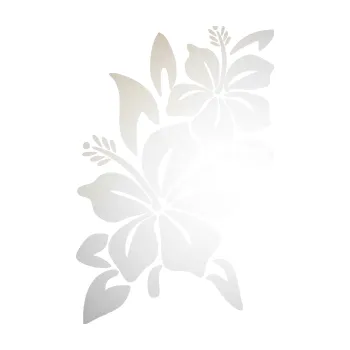 Samolepící dekorace SAMOLEPKA Květina dekor 033 levá ibišek (82 - odrazková reflexní bílá) NA AUTO, NÁLEPKA, FÓLIE, POLEP, TUNING, VLASTNÍ TEXT, TISK, AUTOSAMOLEPKY.cz, POLEPY, OBRÁZEK, LOGO, SAMOLEPKY