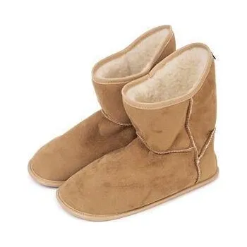 Dámské pantofle Vlnka Vysoké bačkory s ovčí vlnou Světle hnědá pantofle, bačkory POUZE 35-36 (VÝPRODEJ) + DÁREK