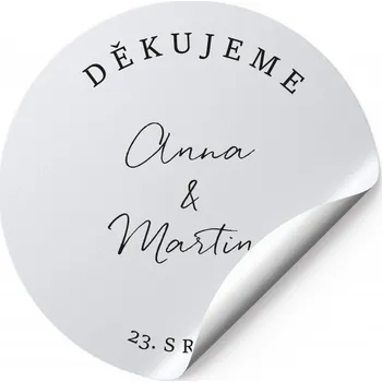 Svatební dekorace Svatební samolepky s vlastními jmény a datem svatby ( 10 Ks ) Barva: Bílá