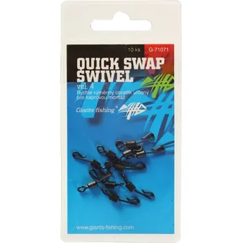 GIANTS FISHING RYCHLOVÝMĚNNÝ OBRATLÍK QUICK SWAP SWIVEL, UK.4 (VEL.8 EU )/10KS